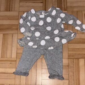 Carter's Gray and White Polka Dot Pajama Set